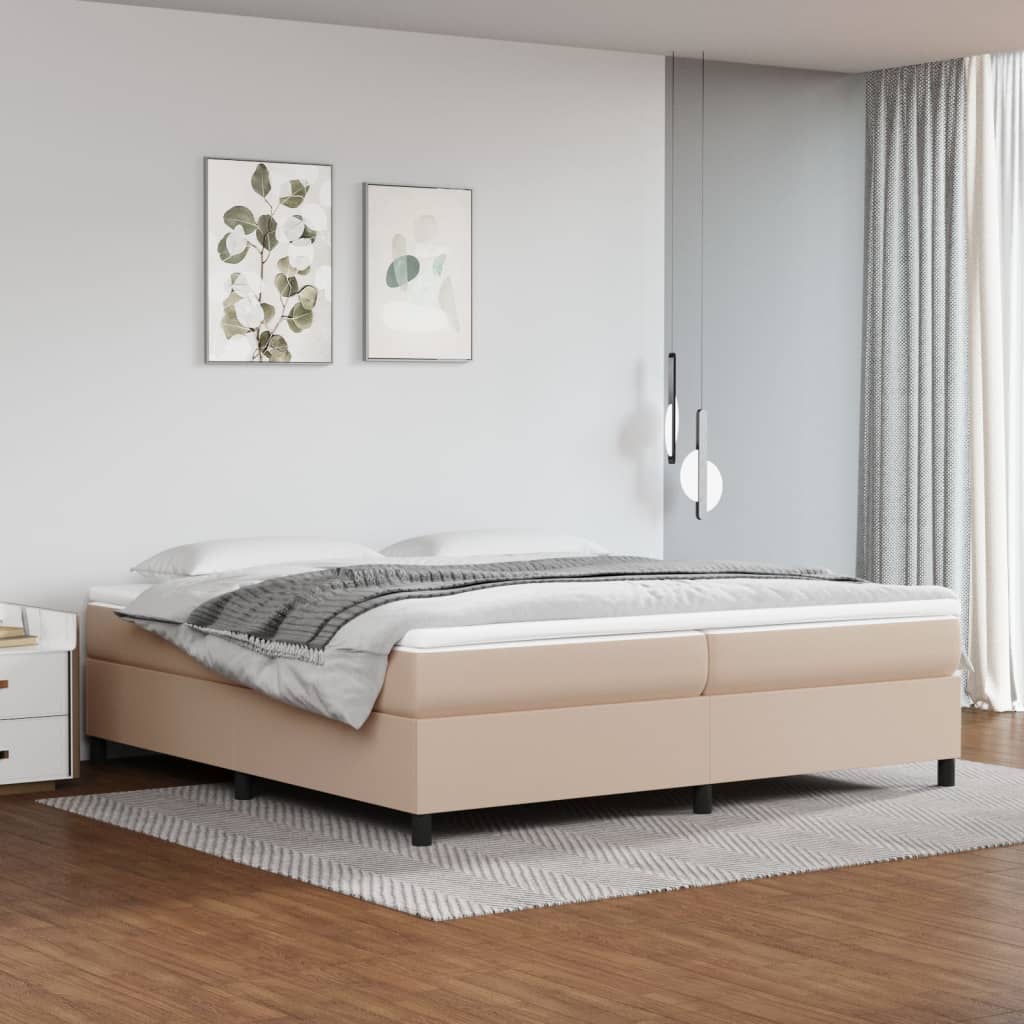 Boxspringbettgestell Cappuccino-Braun 200x200 cm Kunstleder