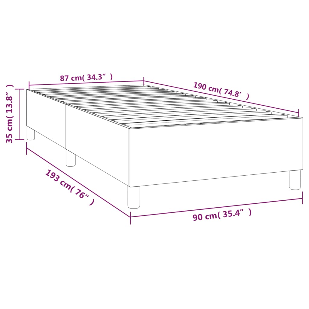 Boxspringbettgestell Hellgrau 90x190 cm Samt