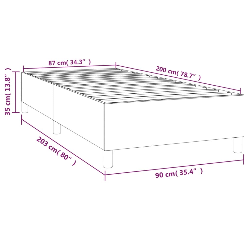 Boxspringbettgestell Dunkelgrün 90x200 cm Samt