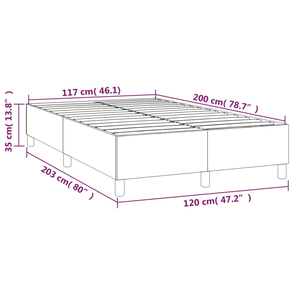 Boxspringbettgestell Dunkelblau 120x200 cm Samt