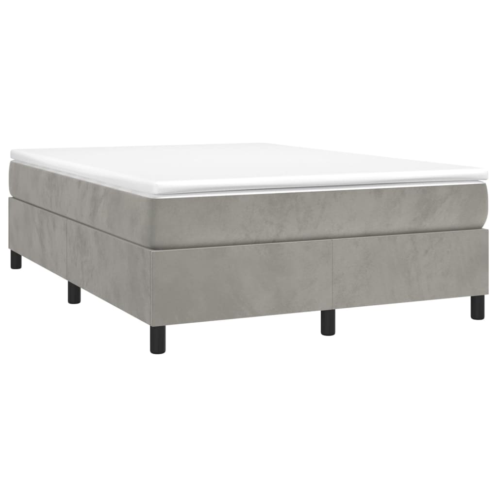 Boxspringbettgestell Hellgrau 140x190 cm Samt