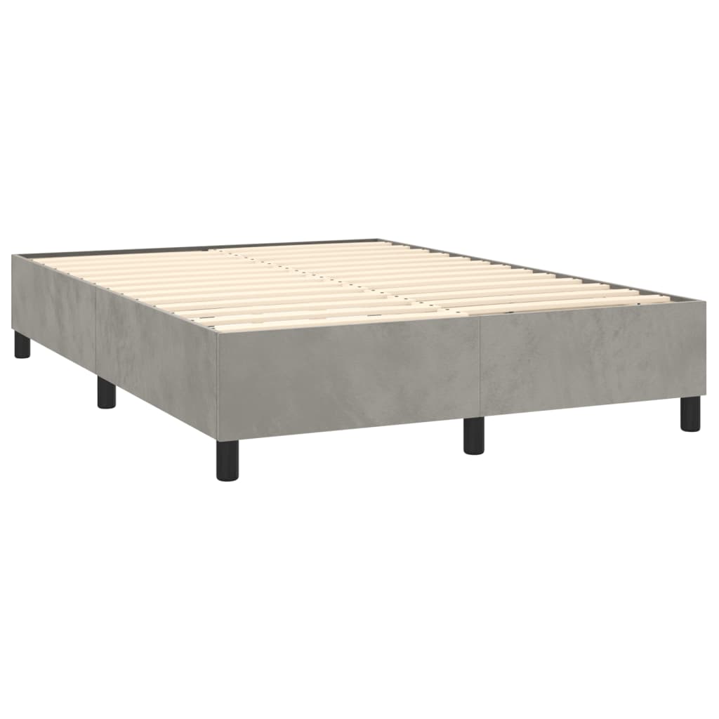 Boxspringbettgestell Hellgrau 140x190 cm Samt