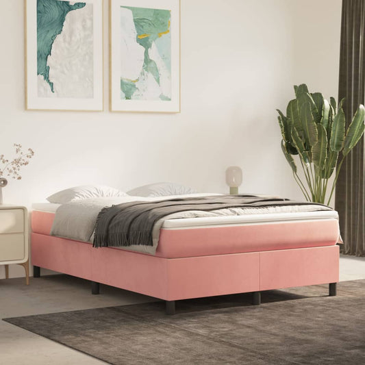 Boxspringbettgestell Rosa 140x190 cm Samt