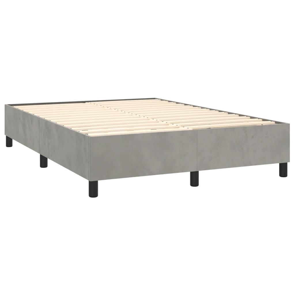 Boxspringbettgestell Hellgrau 140x200 cm Samt