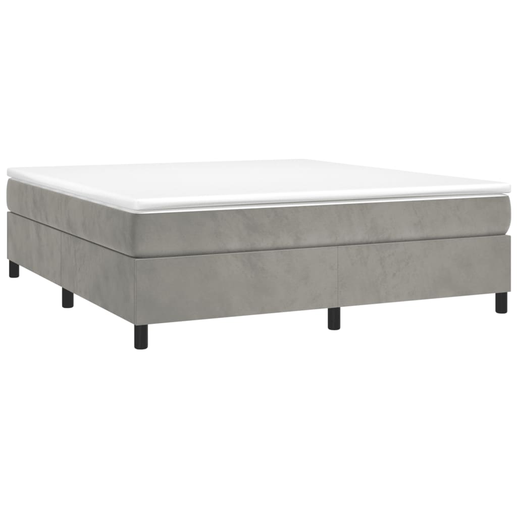 Boxspringbettgestell Hellgrau 160x200 cm Samt