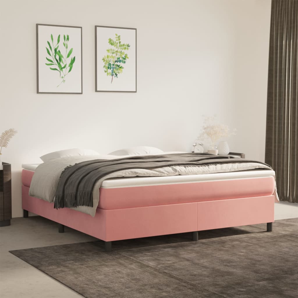 Boxspringbettgestell Rosa 160x200 cm Samt