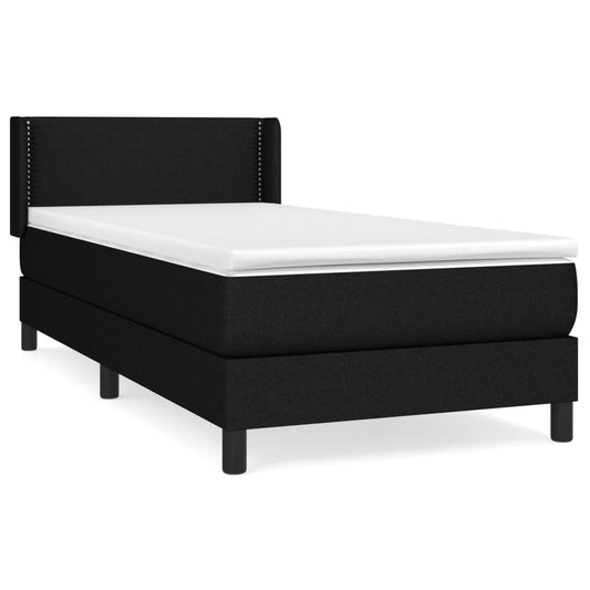 Boxspringbett mit Matratze Schwarz 90x190 cm Stoff