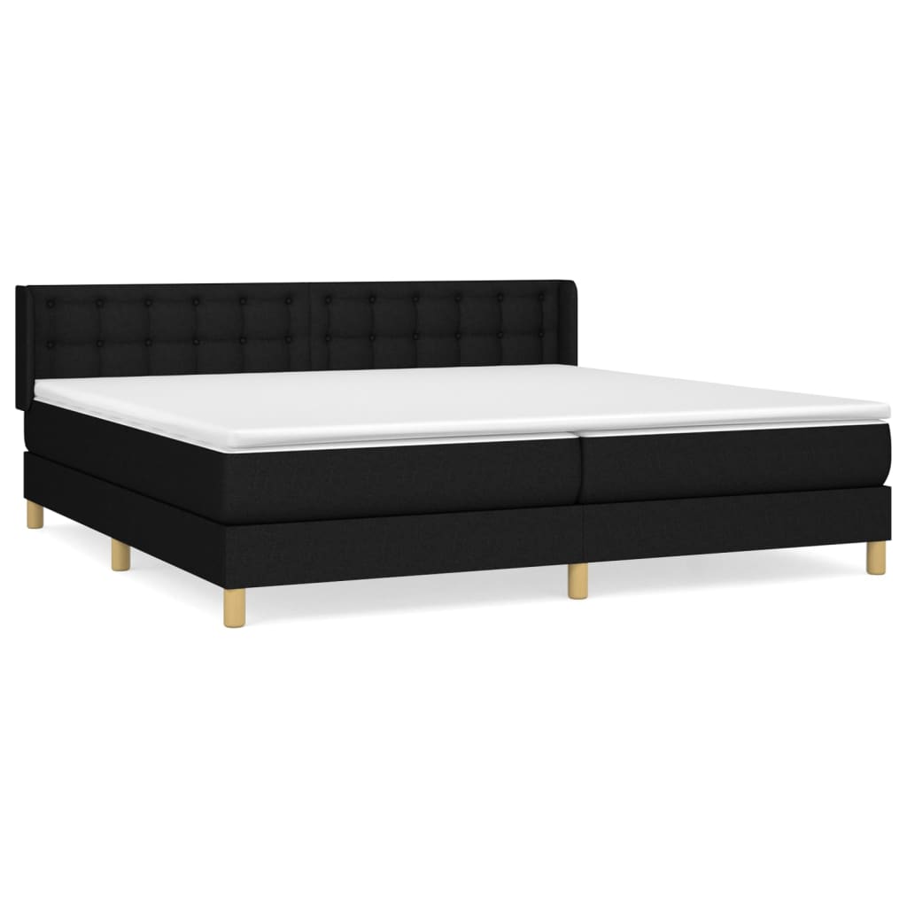Boxspringbett mit Matratze Schwarz 160x200 cm Stoff