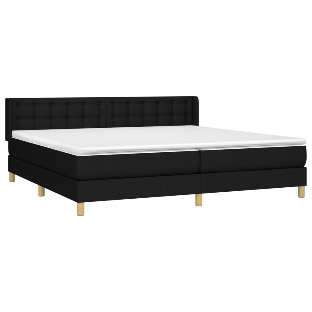Boxspringbett mit Matratze Schwarz 160x200 cm Stoff
