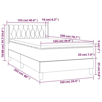 Boxspringbett mit Matratze Rosa 100x200 cm Samt