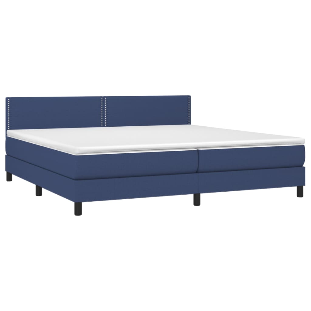 Boxspringbett mit Matratze & LED Blau 200x200 cm Stoff