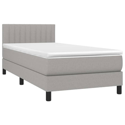Boxspringbett mit Matratze & LED Hellgrau 80x200 cm Stoff
