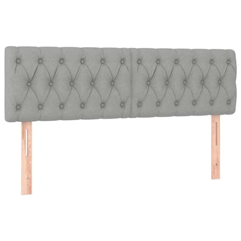 Boxspringbett mit Matratze & LED Hellgrau 160x200 cm Stoff