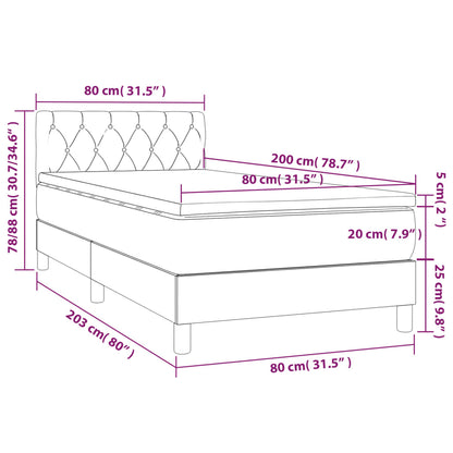 Boxspringbett mit Matratze & LED Rosa 80x200 cm Samt