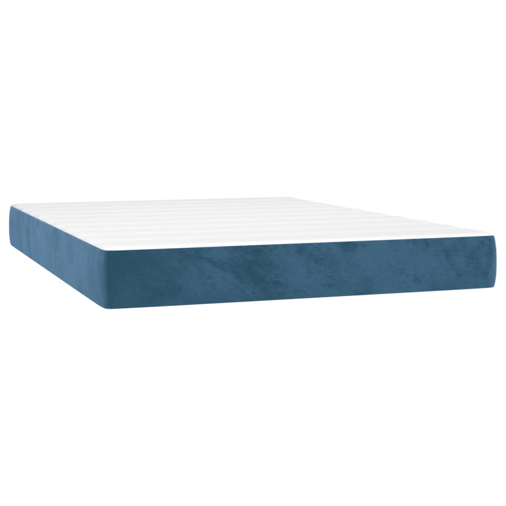 Boxspringbett mit Matratze & LED Dunkelblau 140x200 cm Samt