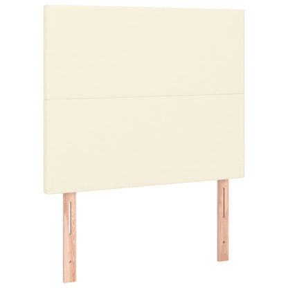 Bettgestell mit Kopfteil Creme 90x200 cm Kunstleder