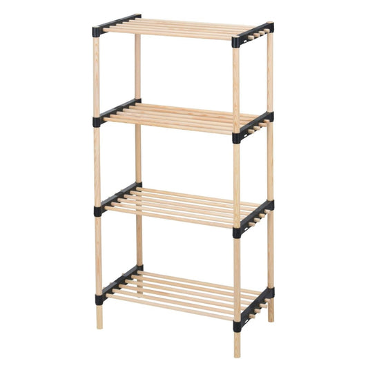 Schuhregal mit 4 Ablagen Holz 49x28x92,5 cm