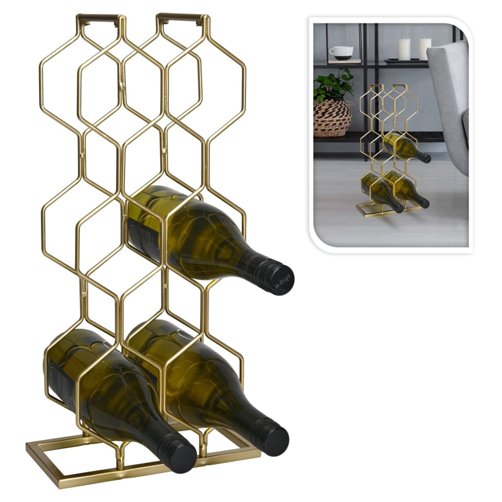 Weinregal für 8 Flaschen Metall Golden