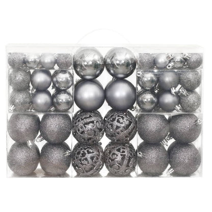 Weihnachtskugeln 100 Stk. Grau 3 / 4 / 6 cm