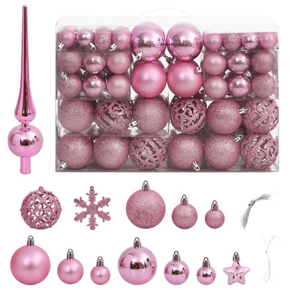 111-tlg. Weihnachtskugel-Set Rosa Polystyrol