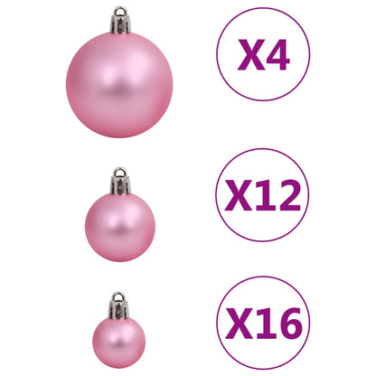 111-tlg. Weihnachtskugel-Set Rosa Polystyrol