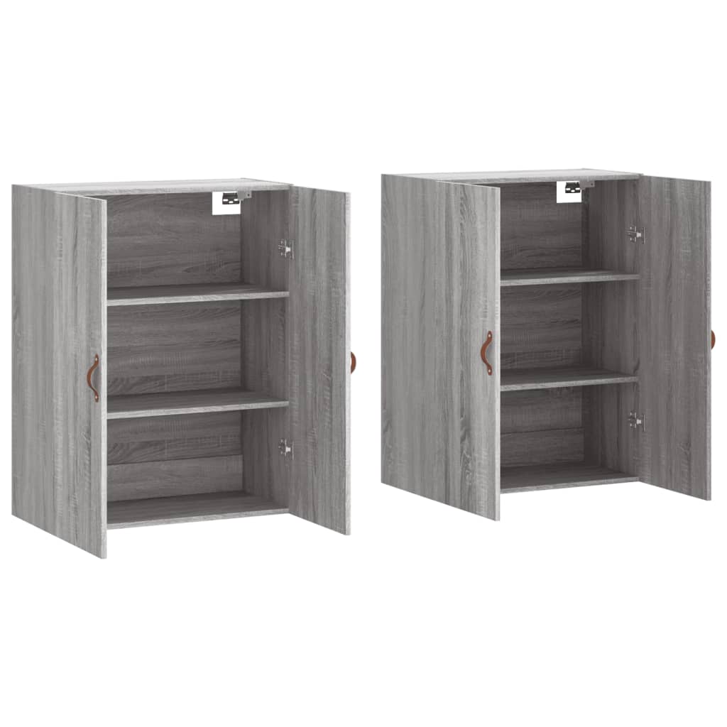 Wandschränke 2 Stk. Grau Sonoma 69,5x34x90 cm