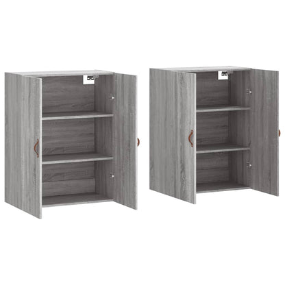 Wandschränke 2 Stk. Grau Sonoma 69,5x34x90 cm