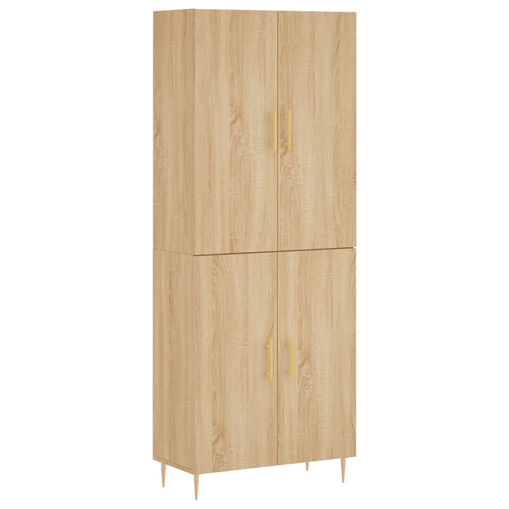 Highboard Sonoma-Eiche 69,5x34x180 cm Holzwerkstoff