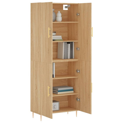 Highboard Sonoma-Eiche 69,5x34x180 cm Holzwerkstoff