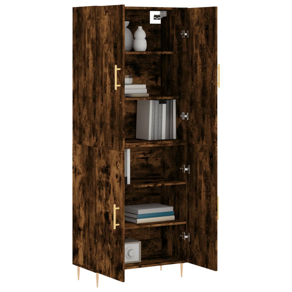 Highboard Räuchereiche 69,5x34x180 cm Holzwerkstoff