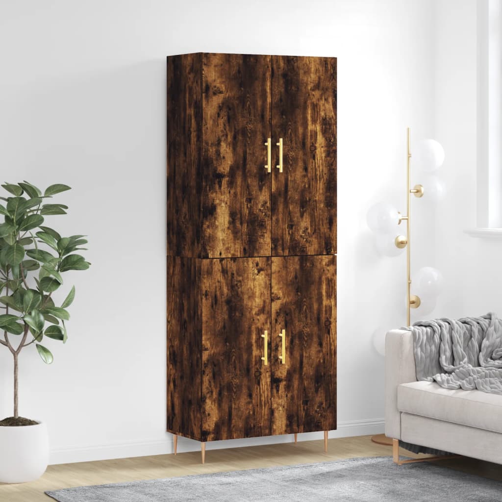 Highboard Räuchereiche 69,5x34x180 cm Holzwerkstoff
