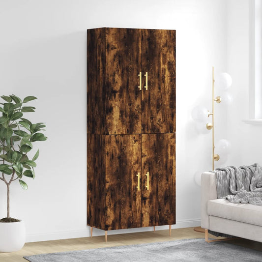Highboard Räuchereiche 69,5x34x180 cm Holzwerkstoff