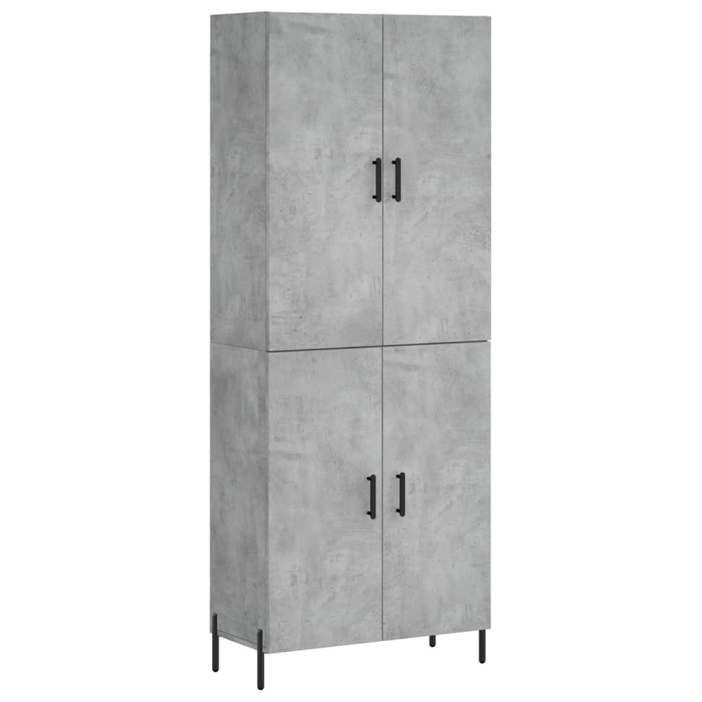Highboard Betongrau 69,5x34x180 cm Holzwerkstoff