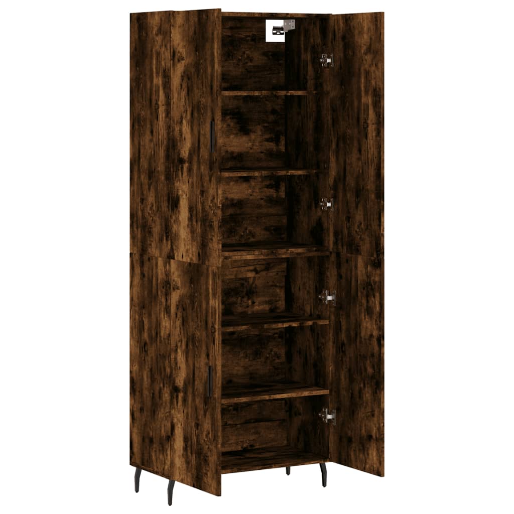 Highboard Räuchereiche 69,5x34x180 cm Holzwerkstoff