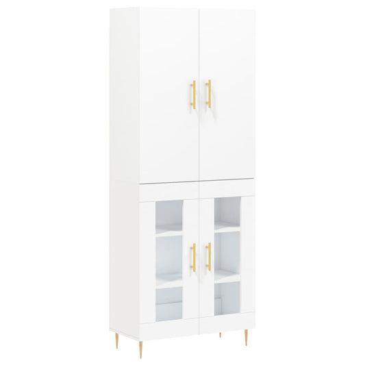 Highboard Weiß 69,5x34x180 cm Holzwerkstoff