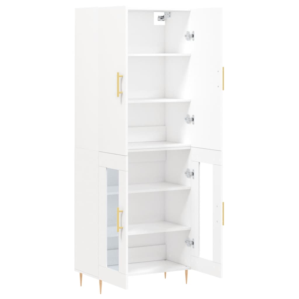 Highboard Weiß 69,5x34x180 cm Holzwerkstoff