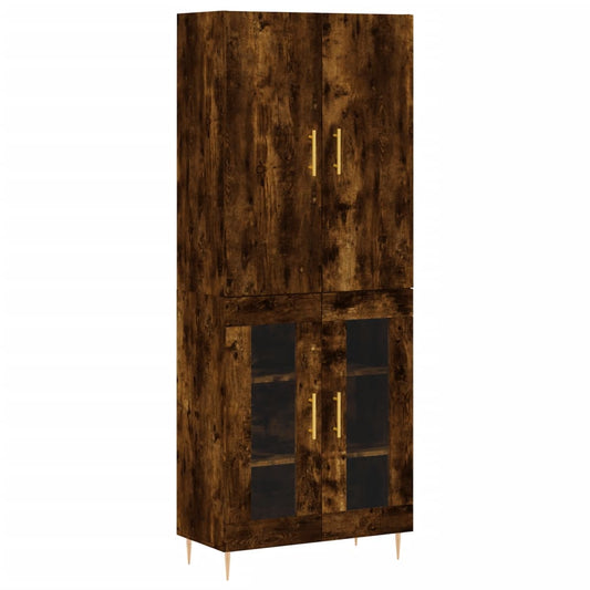 Highboard Räuchereiche 69,5x34x180 cm Holzwerkstoff
