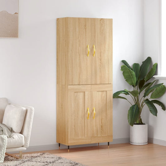 Highboard Sonoma-Eiche 69,5x34x180 cm Holzwerkstoff