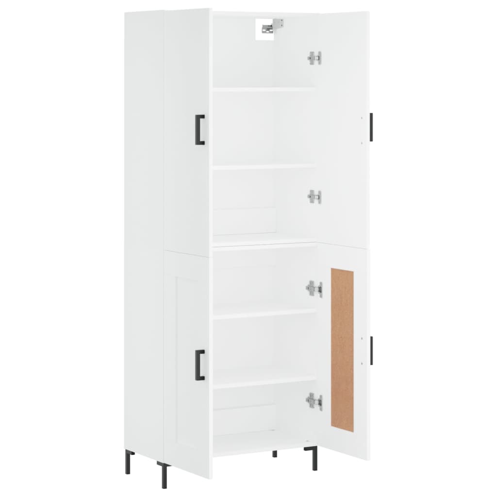 Highboard Weiß 69,5x34x180 cm Holzwerkstoff