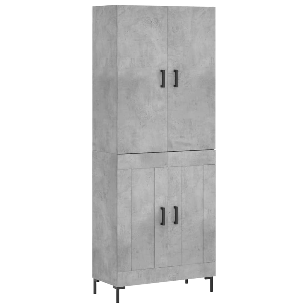 Highboard Betongrau 69,5x34x180 cm Holzwerkstoff