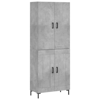 Highboard Betongrau 69,5x34x180 cm Holzwerkstoff