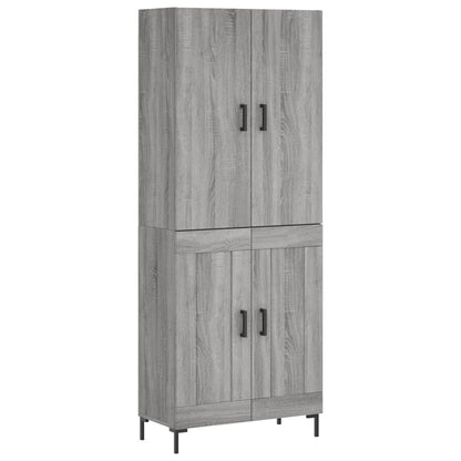 Highboard Grau Sonoma 69,5x34x180 cm Holzwerkstoff