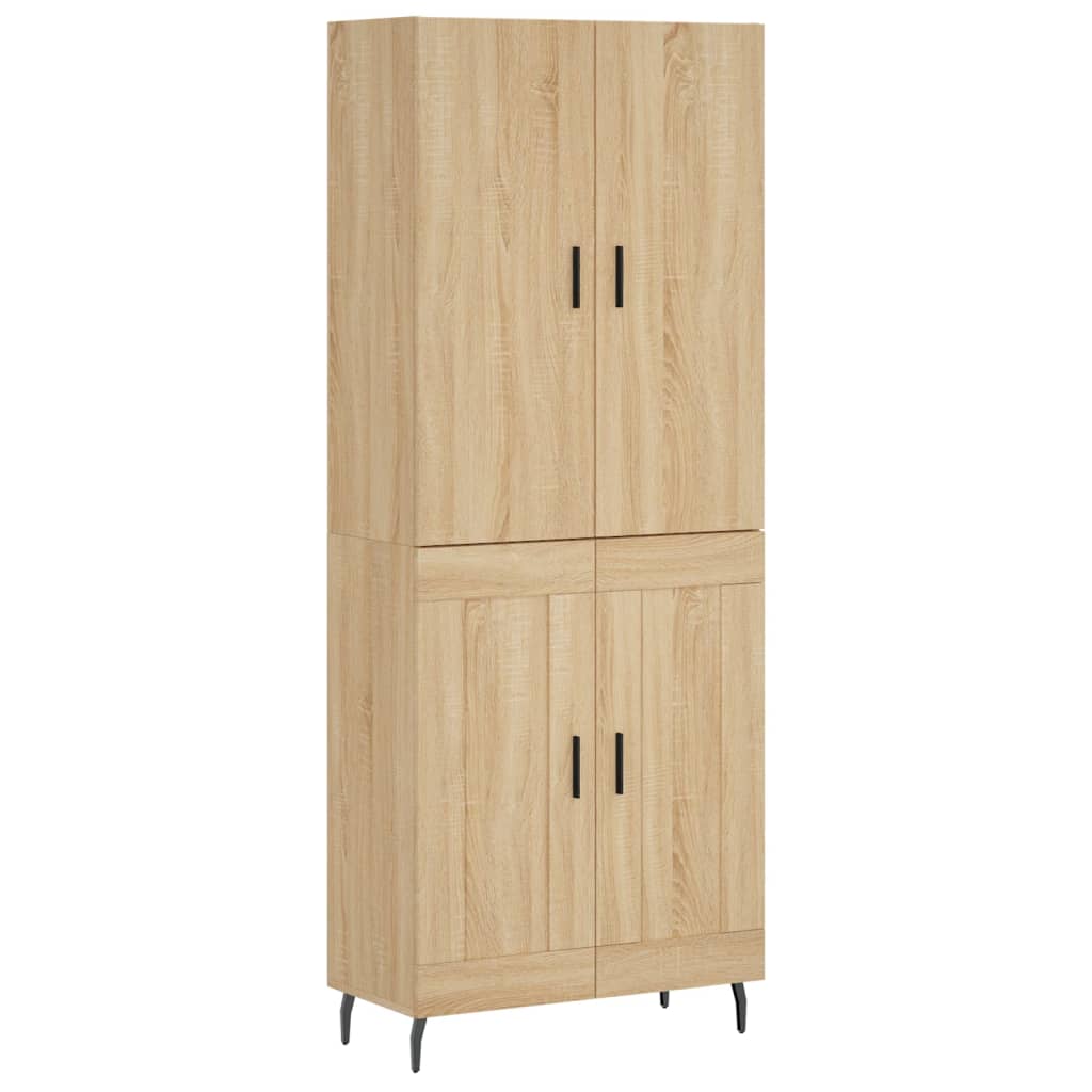 Highboard Sonoma-Eiche 69,5x34x180 cm Holzwerkstoff