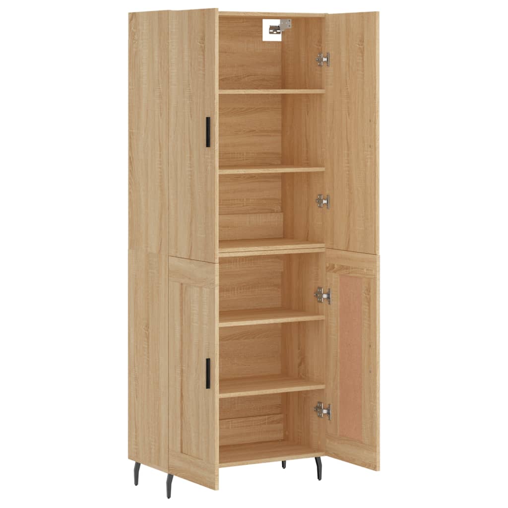 Highboard Sonoma-Eiche 69,5x34x180 cm Holzwerkstoff