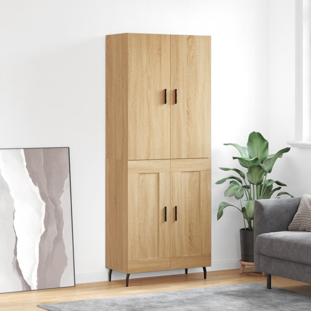 Highboard Sonoma-Eiche 69,5x34x180 cm Holzwerkstoff
