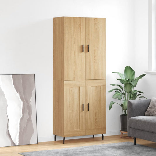 Highboard Sonoma-Eiche 69,5x34x180 cm Holzwerkstoff