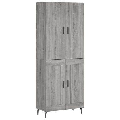 Highboard Grau Sonoma 69,5x34x180 cm Holzwerkstoff