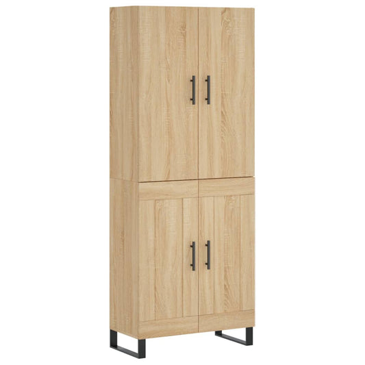 Highboard Sonoma-Eiche 69,5x34x180 cm Holzwerkstoff
