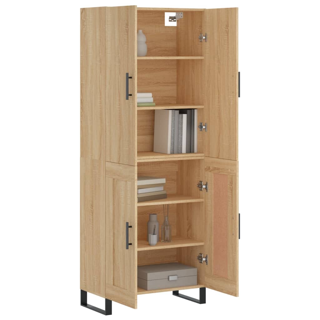 Highboard Sonoma-Eiche 69,5x34x180 cm Holzwerkstoff