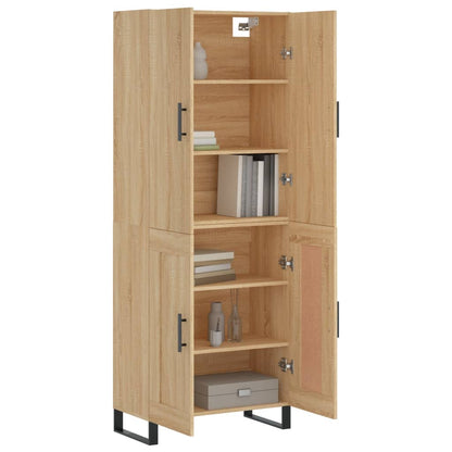 Highboard Sonoma-Eiche 69,5x34x180 cm Holzwerkstoff